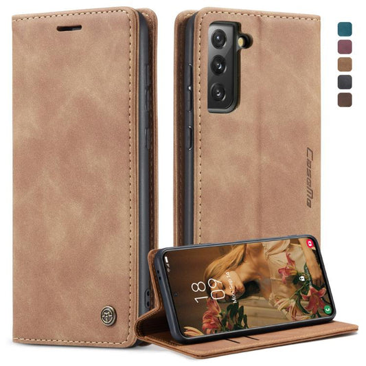 For Samsung Galaxy S21 5G CaseMe 013 Multifunctional Horizontal Flip Leather Case with Holder & Card Slot & Wallet(Brown) by CaseMe