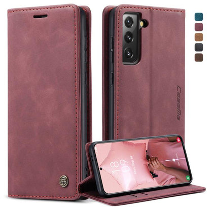 For Samsung Galaxy S21 5G CaseMe 013 Multifunctional Horizontal Flip Leather Case with Holder & Card Slot & Wallet(Wine Red) by CaseMe