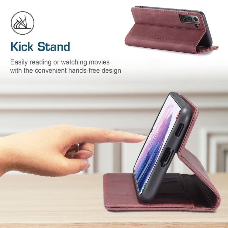 For Samsung Galaxy S21 5G CaseMe 013 Multifunctional Horizontal Flip Leather Case with Holder & Card Slot & Wallet(Wine Red) by CaseMe