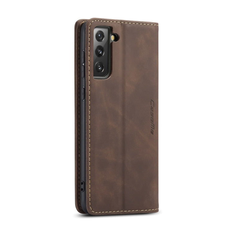 For Samsung Galaxy S21 5G CaseMe 013 Multifunctional Horizontal Flip Leather Case with Holder & Card Slot & Wallet(Coffee) by CaseMe