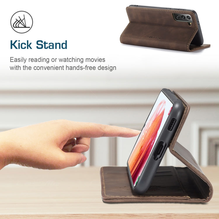 For Samsung Galaxy S21 5G CaseMe 013 Multifunctional Horizontal Flip Leather Case with Holder & Card Slot & Wallet(Coffee) by CaseMe