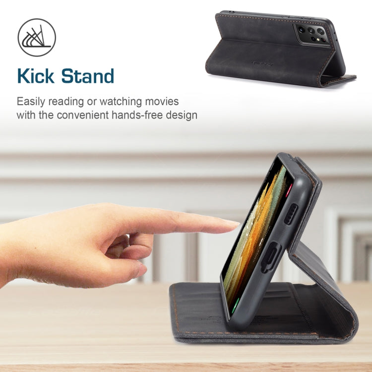 For Samsung Galaxy S21 Ultra 5G CaseMe 013 Multifunctional Horizontal Flip Leather Case with Holder & Card Slot & Wallet(Black) by CaseMe