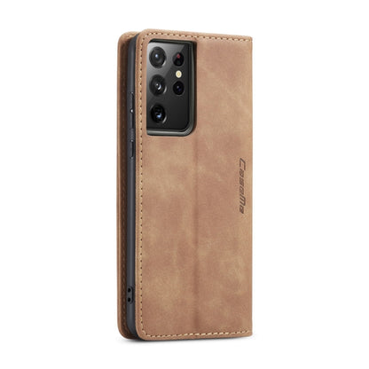 For Samsung Galaxy S21 Ultra 5G CaseMe 013 Multifunctional Horizontal Flip Leather Case with Holder & Card Slot & Wallet(Brown) by CaseMe