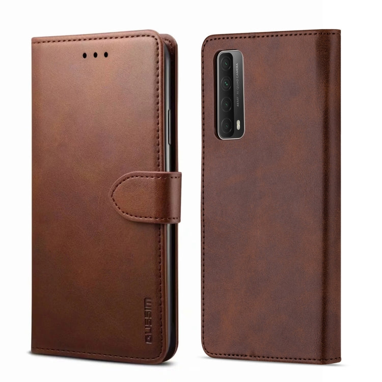 For Huawei P Smart 2021 GUSSIM GS-001 Business Style Horizontal Flip Skin Feel PU Leather Case with Holder & Card Slots & Wallet & Photo Frame(Brown) - Huawei Cases by GUSSIM | Online Shopping UK | buy2fix