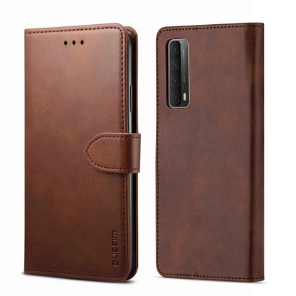 For Huawei P Smart 2021 GUSSIM GS-001 Business Style Horizontal Flip Skin Feel PU Leather Case with Holder & Card Slots & Wallet & Photo Frame(Brown) - Huawei Cases by GUSSIM | Online Shopping UK | buy2fix