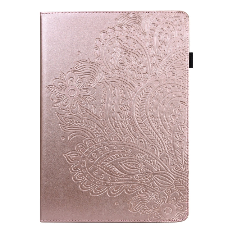 For Samsung Galaxy Tab S8 / Galaxy Tab S7 T875 Peacock Embossed Pattern TPU + PU Horizontal Flip Leather Case with Holder & Card Slots & Wallet(Rose Gold) by buy2fix
