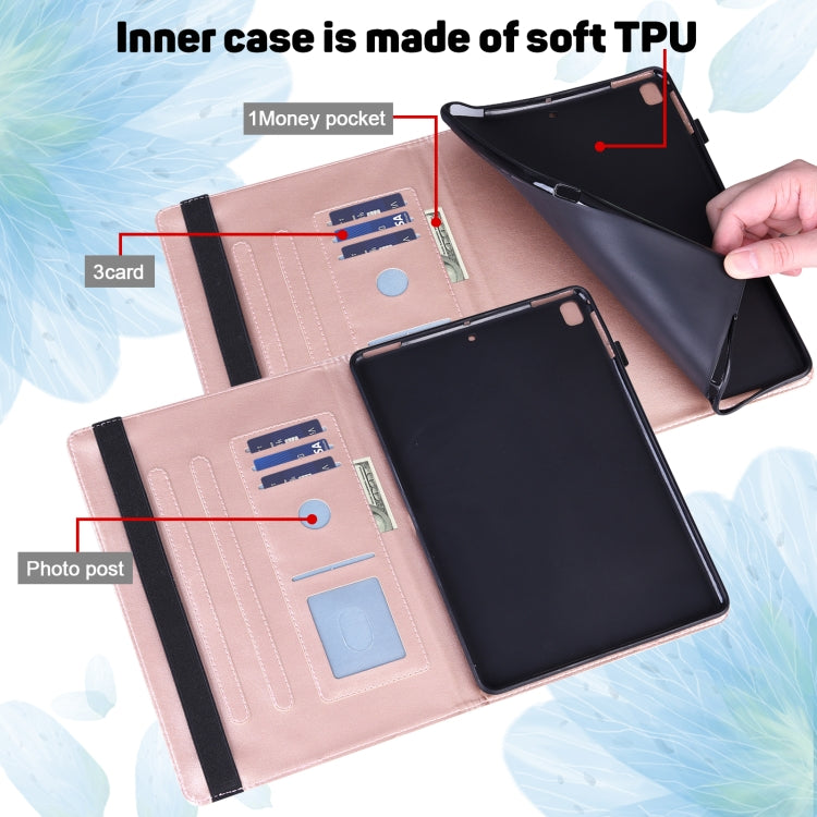 For Samsung Galaxy Tab S8 / Galaxy Tab S7 T875 Peacock Embossed Pattern TPU + PU Horizontal Flip Leather Case with Holder & Card Slots & Wallet(Rose Gold) by buy2fix