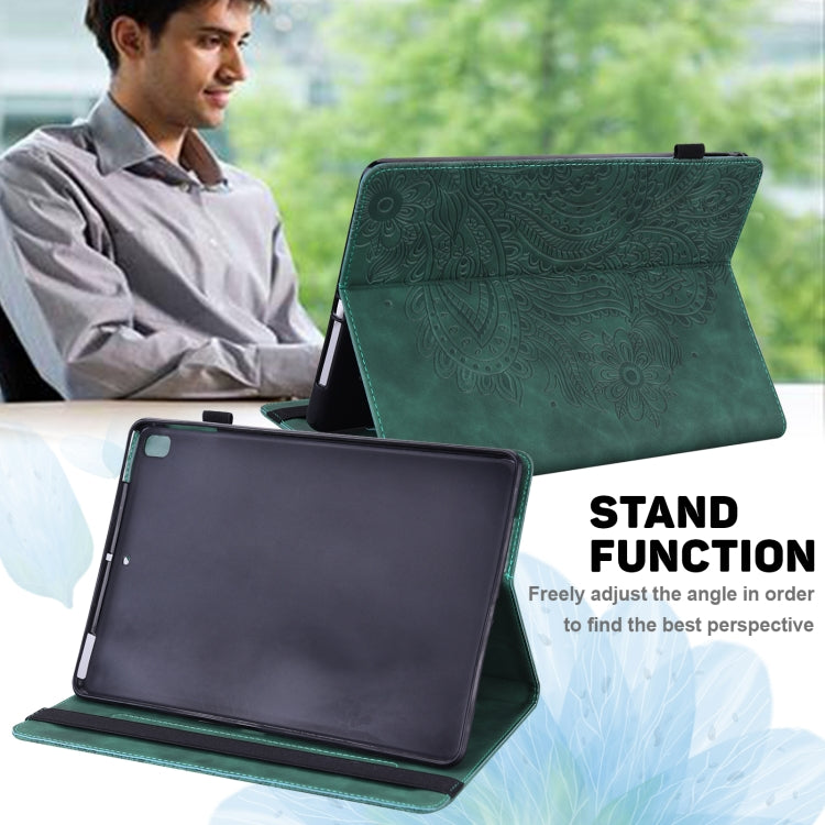For Samsung Galaxy Tab S8 / Galaxy Tab S7 T875 Peacock Embossed Pattern TPU + PU Horizontal Flip Leather Case with Holder & Card Slots & Wallet(Green) by buy2fix