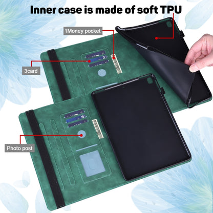 For Samsung Galaxy Tab S8 / Galaxy Tab S7 T875 Peacock Embossed Pattern TPU + PU Horizontal Flip Leather Case with Holder & Card Slots & Wallet(Green) by buy2fix