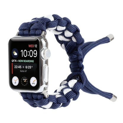 Braided Umbrella Cord Watch Band For Apple Watch Ultra 49mm&Watch Ultra 2 49mm / Series 9&8&7 45mm / SE 3&SE 2&6&SE&5&4 44mm / 3&2&1 42mm(Dark Blue) by buy2fix