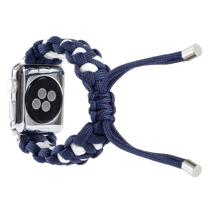 Braided Umbrella Cord Watch Band For Apple Watch Ultra 49mm&Watch Ultra 2 49mm / Series 9&8&7 45mm / SE 3&SE 2&6&SE&5&4 44mm / 3&2&1 42mm(Dark Blue) by buy2fix
