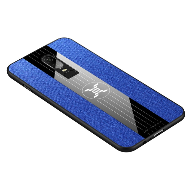 For OnePlus 6 XINLI Stitching Cloth Texture Shockproof TPU Protective Case(Blue) - OnePlus Cases by XINLI | Online Shopping UK | buy2fix