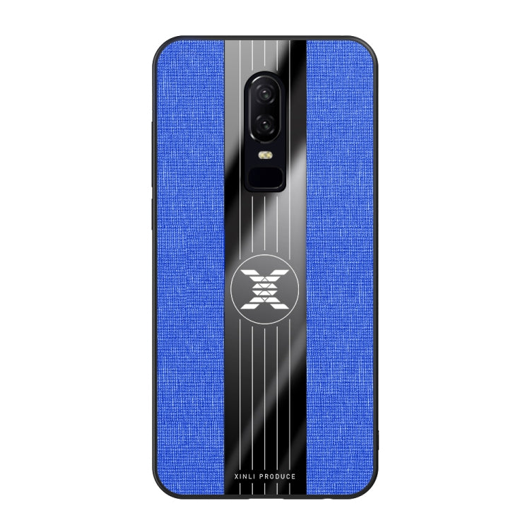 For OnePlus 6 XINLI Stitching Cloth Texture Shockproof TPU Protective Case(Blue) - OnePlus Cases by XINLI | Online Shopping UK | buy2fix