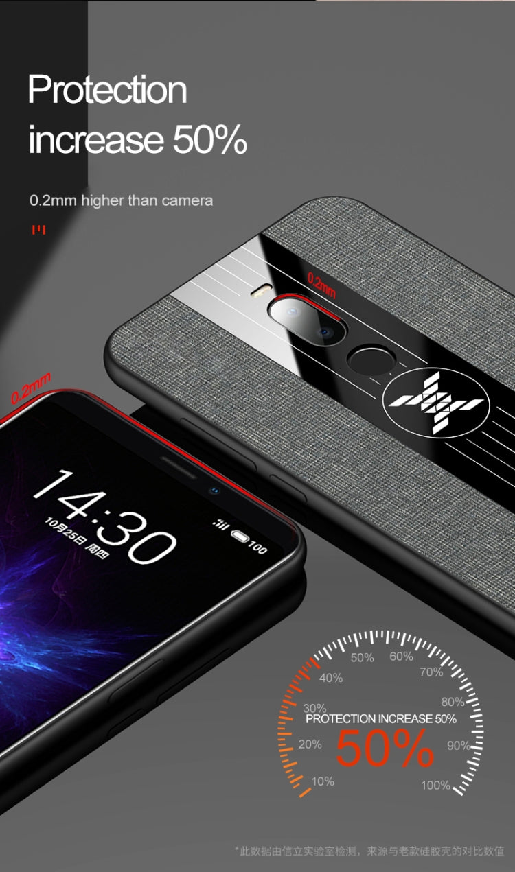 For Meizu Note 8 XINLI Stitching Cloth Texture Shockproof TPU Protective Case(Grey) - More Brand by XINLI | Online Shopping UK | buy2fix