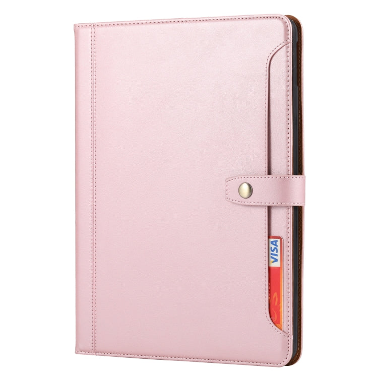 For iPad 10.2 Calf Texture Double Fold Clasp Horizontal Flip Leather Case with Photo Frame & Holder & Card Slots & Wallet(Rose Gold) - iPad 10.2 Cases by buy2fix | Online Shopping UK | buy2fix