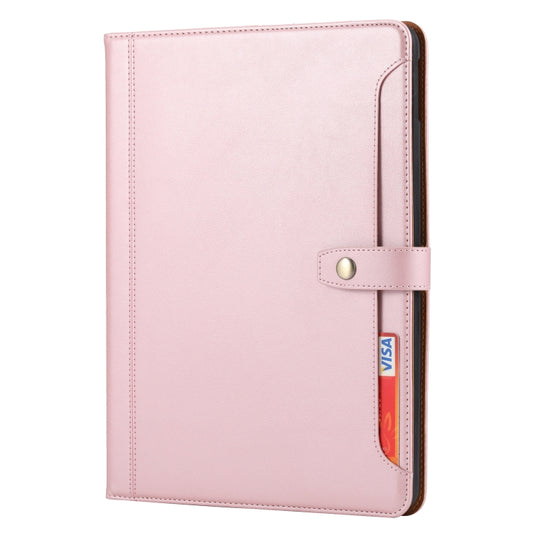 For iPad 10.2 Calf Texture Double Fold Clasp Horizontal Flip Leather Case with Photo Frame & Holder & Card Slots & Wallet(Rose Gold) - iPad 10.2 Cases by buy2fix | Online Shopping UK | buy2fix