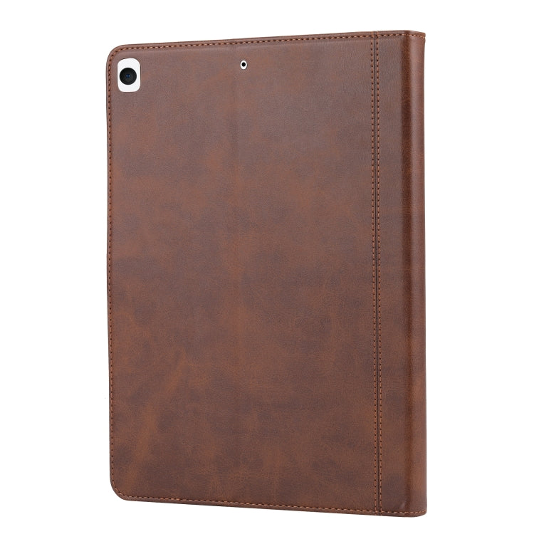 For iPad 10.2 Calf Texture Double Fold Clasp Horizontal Flip Leather Case with Photo Frame & Holder & Card Slots & Wallet(Coffee) - iPad 10.2 Cases by buy2fix | Online Shopping UK | buy2fix