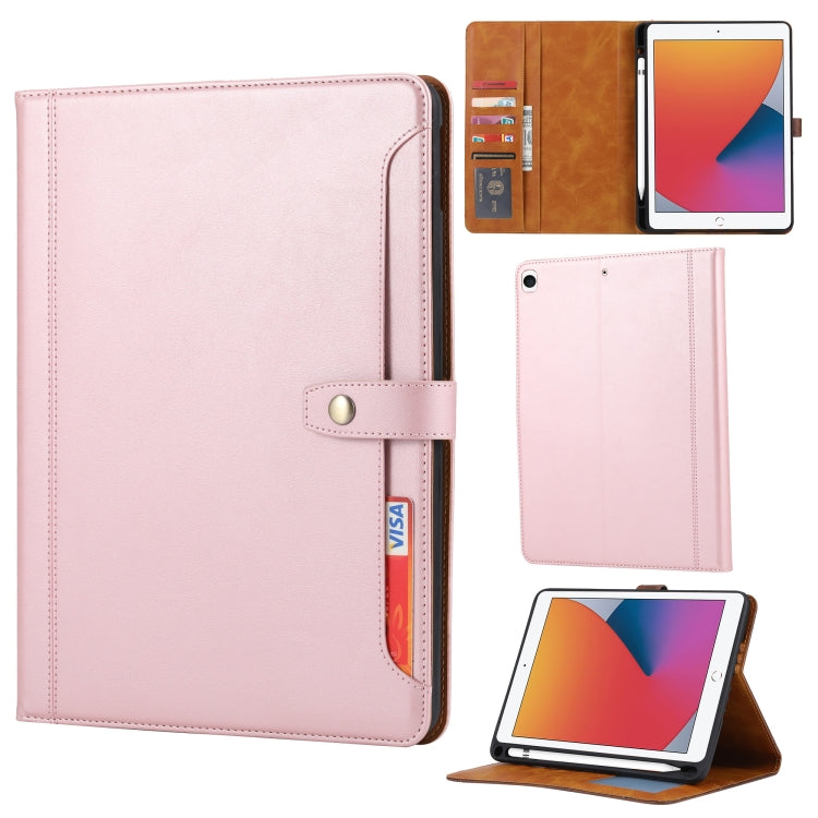 Calf Texture Double Fold Clasp Horizontal Flip Leather Case with Photo Frame & Holder & Card Slots & Wallet For iPad Pro 10.5(Rose Gold) - iPad Pro 10.5 inch Cases by buy2fix | Online Shopping UK | buy2fix