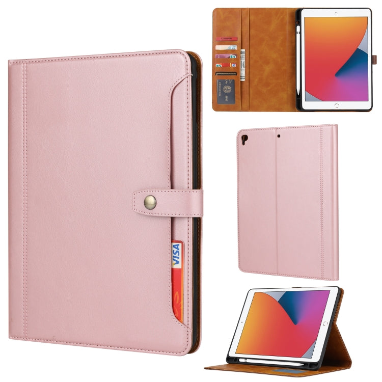 Calf Texture Double Fold Clasp Horizontal Flip Leather Case with Photo Frame & Holder & Card Slots & Wallet For iPad 9.7 (2018/2017) / Air 2(Rose Gold) - iPad 9.7 (2018) & (2017) Cases by buy2fix | Online Shopping UK | buy2fix
