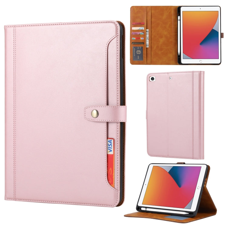 Calf Texture Double Fold Clasp Horizontal Flip Leather Case with Photo Frame & Holder & Card Slots & Wallet For iPad mini 5 / mini 4 / mini 3(Rose Gold) - iPad mini (2019) / mini 5 Cases by buy2fix | Online Shopping UK | buy2fix