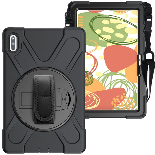For Huawei MatePad Pro 10.8 Shockproof Colorful Silicone + PC Protective Case with Holder & Shoulder Strap & Hand Strap & Pen Slot(Black) - Huawei by buy2fix | Online Shopping UK | buy2fix