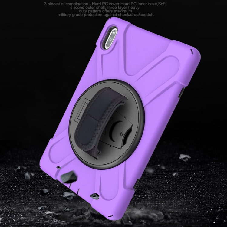 For Huawei MatePad Pro 10.8 Shockproof Colorful Silicone + PC Protective Case with Holder & Shoulder Strap & Hand Strap & Pen Slot(Purple) - Huawei by buy2fix | Online Shopping UK | buy2fix