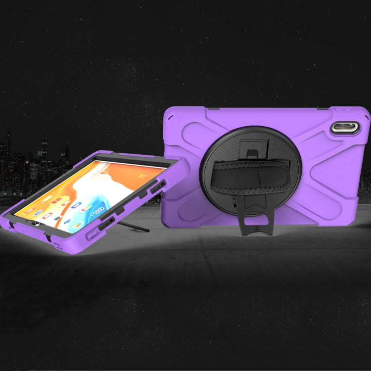 For Huawei MatePad Pro 10.8 Shockproof Colorful Silicone + PC Protective Case with Holder & Shoulder Strap & Hand Strap & Pen Slot(Purple) - Huawei by buy2fix | Online Shopping UK | buy2fix