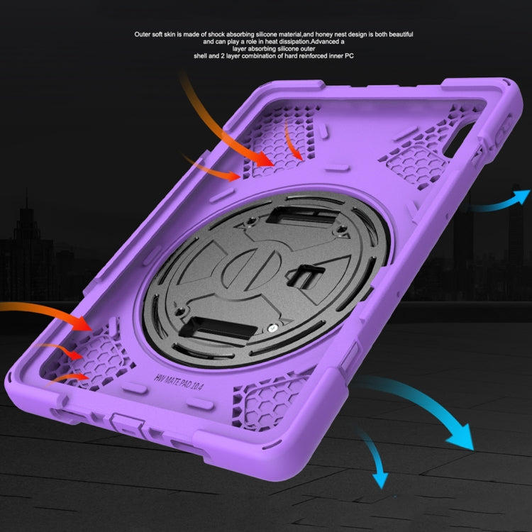 For Huawei MatePad Pro 10.8 Shockproof Colorful Silicone + PC Protective Case with Holder & Shoulder Strap & Hand Strap & Pen Slot(Purple) - Huawei by buy2fix | Online Shopping UK | buy2fix