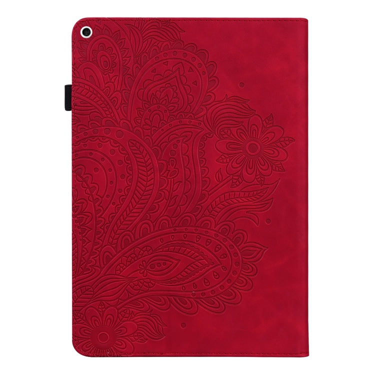 Peacock Embossed Pattern TPU + PU Horizontal Flip Leather Case with Holder & Card Slots & Wallet & Sleep / Wake-up Function For iPad 9.7 (2017) & (2018)(Red) - iPad 9.7 (2018) & (2017) Cases by buy2fix | Online Shopping UK | buy2fix