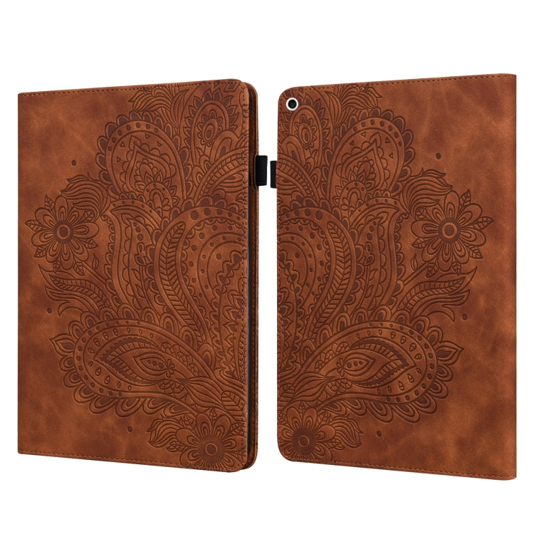 Peacock Embossed Pattern TPU + PU Horizontal Flip Leather Case with Holder & Card Slots & Wallet & Sleep / Wake-up Function For iPad 9.7 (2017) & (2018)(Brown) - iPad 9.7 (2018) & (2017) Cases by buy2fix | Online Shopping UK | buy2fix