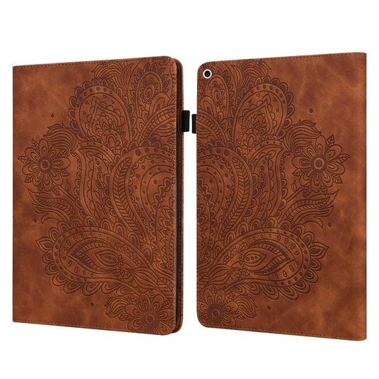 Peacock Embossed Pattern TPU + PU Horizontal Flip Leather Case with Holder & Card Slots & Wallet & Sleep / Wake-up Function For iPad 9.7 (2017) & (2018)(Brown) - iPad 9.7 (2018) & (2017) Cases by buy2fix | Online Shopping UK | buy2fix