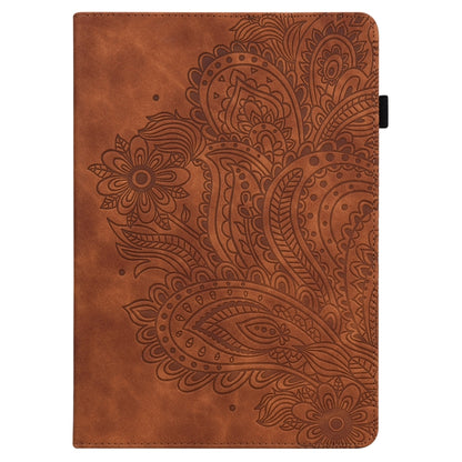 Peacock Embossed Pattern TPU + PU Horizontal Flip Leather Case with Holder & Card Slots & Wallet & Sleep / Wake-up Function For iPad 9.7 (2017) & (2018)(Brown) - iPad 9.7 (2018) & (2017) Cases by buy2fix | Online Shopping UK | buy2fix