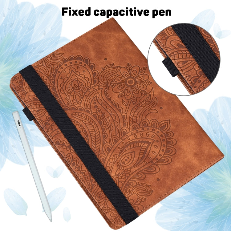 Peacock Embossed Pattern TPU + PU Horizontal Flip Leather Case with Holder & Card Slots & Wallet & Sleep / Wake-up Function For iPad 9.7 (2017) & (2018)(Brown) - iPad 9.7 (2018) & (2017) Cases by buy2fix | Online Shopping UK | buy2fix