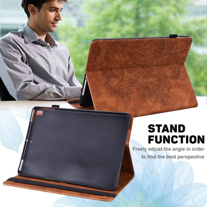 Peacock Embossed Pattern TPU + PU Horizontal Flip Leather Case with Holder & Card Slots & Wallet & Sleep / Wake-up Function For iPad 9.7 (2017) & (2018)(Brown) - iPad 9.7 (2018) & (2017) Cases by buy2fix | Online Shopping UK | buy2fix