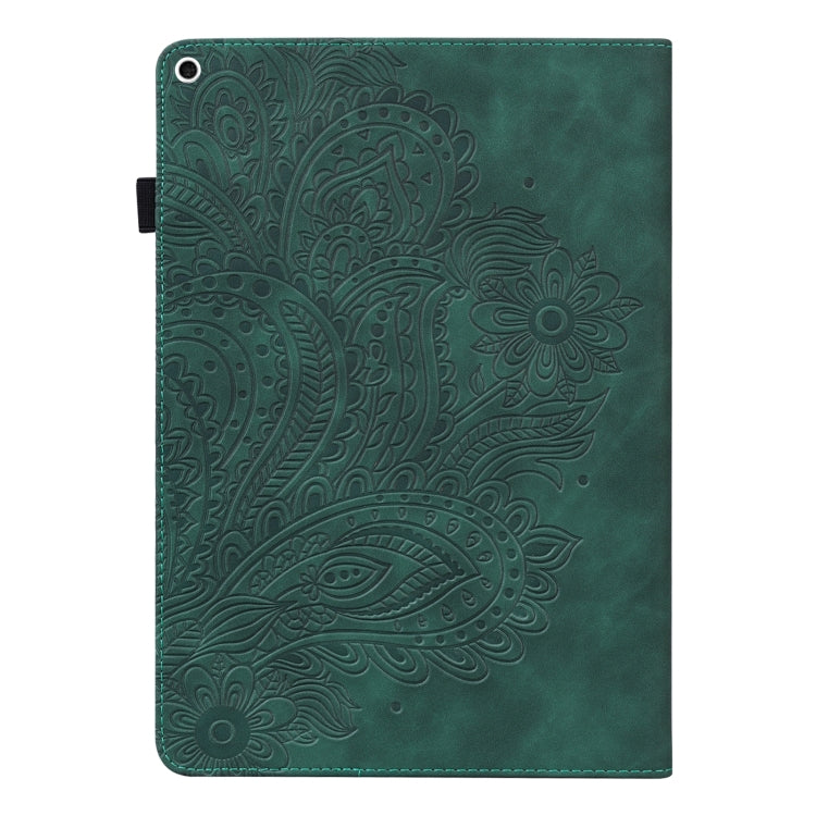 Peacock Embossed Pattern TPU + PU Horizontal Flip Leather Case with Holder & Card Slots & Wallet & Sleep / Wake-up Function For iPad 9.7 (2017) & (2018)(Green) - iPad 9.7 (2018) & (2017) Cases by buy2fix | Online Shopping UK | buy2fix