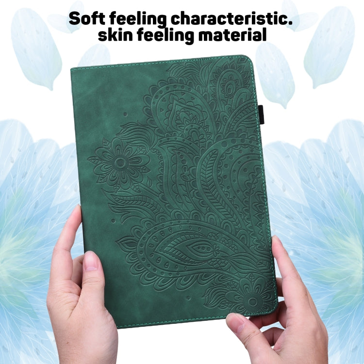 Peacock Embossed Pattern TPU + PU Horizontal Flip Leather Case with Holder & Card Slots & Wallet & Sleep / Wake-up Function For iPad 9.7 (2017) & (2018)(Green) - iPad 9.7 (2018) & (2017) Cases by buy2fix | Online Shopping UK | buy2fix