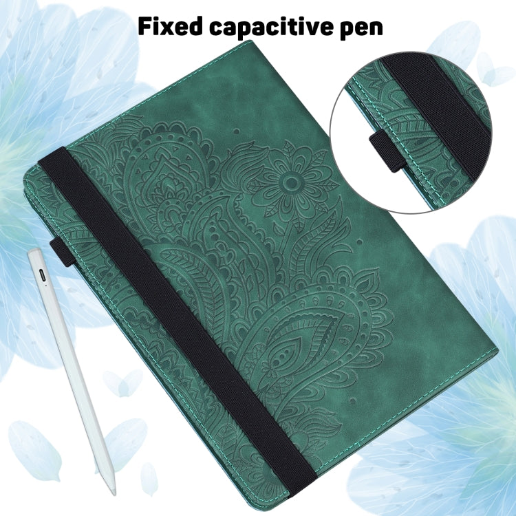 Peacock Embossed Pattern TPU + PU Horizontal Flip Leather Case with Holder & Card Slots & Wallet & Sleep / Wake-up Function For iPad 9.7 (2017) & (2018)(Green) - iPad 9.7 (2018) & (2017) Cases by buy2fix | Online Shopping UK | buy2fix