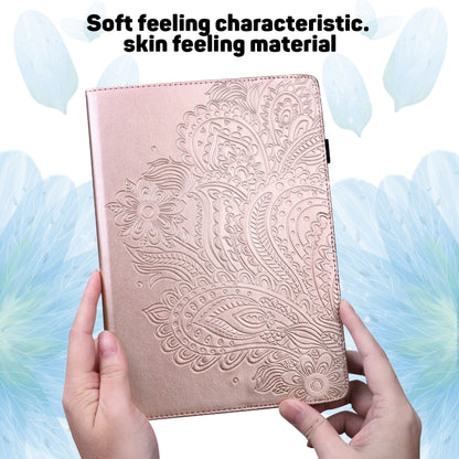 For iPad 10.2 2021 / 2020 / 2019 Peacock Embossed Pattern TPU + PU Horizontal Flip Leather Case with Holder & Card Slots & Wallet & Sleep / Wake-up Function(Rose Gold) - iPad 10.2 Cases by buy2fix | Online Shopping UK | buy2fix