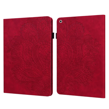 For iPad 10.2 2021 / 2020 / 2019 Peacock Embossed Pattern TPU + PU Horizontal Flip Leather Case with Holder & Card Slots & Wallet & Sleep / Wake-up Function(Red) - iPad 10.2 Cases by buy2fix | Online Shopping UK | buy2fix