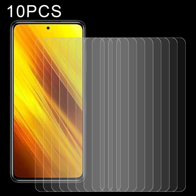 For Xiaomi Poco X3 10 PCS 0.26mm 9H 2.5D Tempered Glass Film by buy2fix