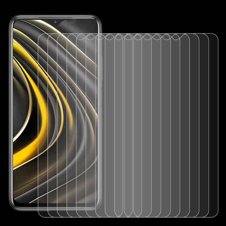 For Xiaomi Poco M3 10 PCS 0.26mm 9H 2.5D Tempered Glass Film by buy2fix