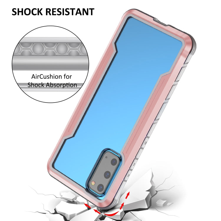 For Samsung Galaxy S20 iPAKY Thunder Series Aluminum Frame + TPU Bumper + Clear PC Shockproof Case(Rose Gold) - Galaxy Phone Cases by iPAKY | Online Shopping UK | buy2fix