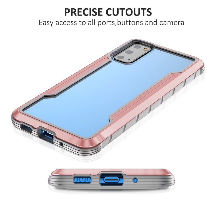 For Samsung Galaxy S20 iPAKY Thunder Series Aluminum Frame + TPU Bumper + Clear PC Shockproof Case(Rose Gold) - Galaxy Phone Cases by iPAKY | Online Shopping UK | buy2fix