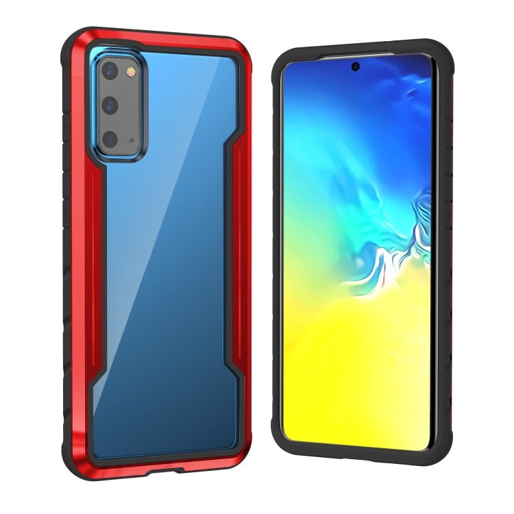 For Samsung Galaxy S20 Ultra iPAKY Thunder Series Aluminum Frame + TPU Bumper + Clear PC Shockproof Case(Black + Red) - Galaxy Phone Cases by iPAKY | Online Shopping UK | buy2fix