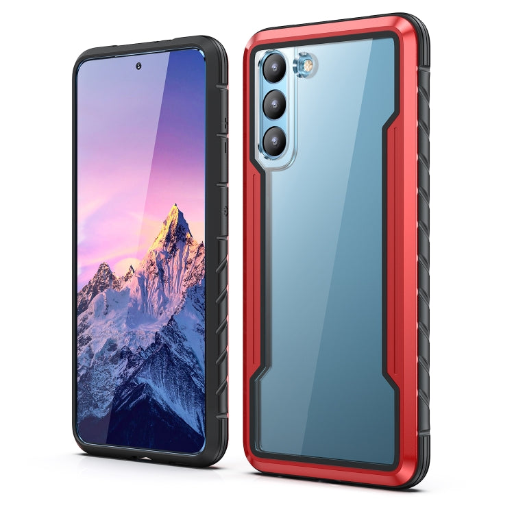 For Samsung Galaxy S21 5G iPAKY Thunder Series Aluminum Frame + TPU Bumper + Clear PC Shockproof Case(Black + Red) - Galaxy S21 5G Cases by iPAKY | Online Shopping UK | buy2fix