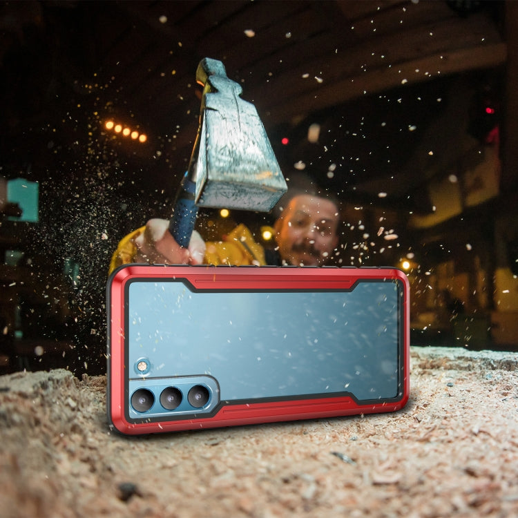 For Samsung Galaxy S21 5G iPAKY Thunder Series Aluminum Frame + TPU Bumper + Clear PC Shockproof Case(Black + Red) - Galaxy S21 5G Cases by iPAKY | Online Shopping UK | buy2fix