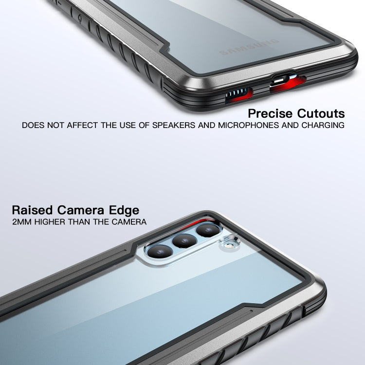 For Samsung Galaxy S21 Ultra 5G iPAKY Thunder Series Aluminum Frame + TPU Bumper + Clear PC Shockproof Case(Black + Grey) - Galaxy S21 Ultra 5G Cases by iPAKY | Online Shopping UK | buy2fix