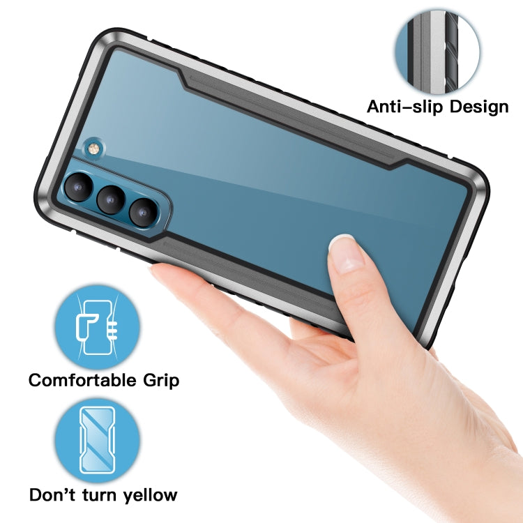 For Samsung Galaxy S21 Ultra 5G iPAKY Thunder Series Aluminum Frame + TPU Bumper + Clear PC Shockproof Case(Black + Grey) - Galaxy S21 Ultra 5G Cases by iPAKY | Online Shopping UK | buy2fix