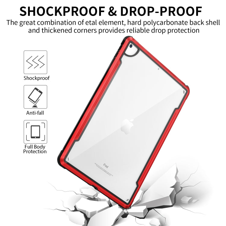 For iPad 10.2 iPAKY Thunder Series Aluminum Frame + TPU Bumper + Clear PC Shockproof Case(Red) - iPad 10.2 Cases by buy2fix | Online Shopping UK | buy2fix