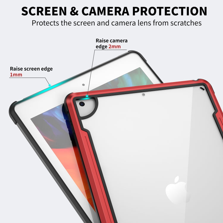 For iPad 10.2 iPAKY Thunder Series Aluminum Frame + TPU Bumper + Clear PC Shockproof Case(Red) - iPad 10.2 Cases by buy2fix | Online Shopping UK | buy2fix